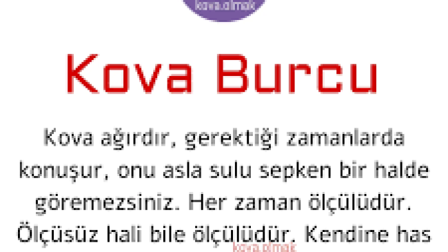 KOVA BURCU YORUMU