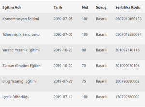 ienstitü sertifikaları