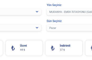 Mudanya ile Emek İstasyonu Arası Ulaşım: 1M Saatleri